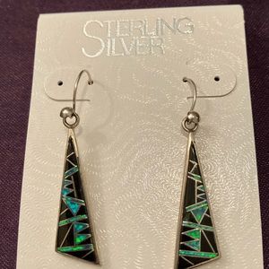 Southwestern Inlay Sterling Silver Earrings - New